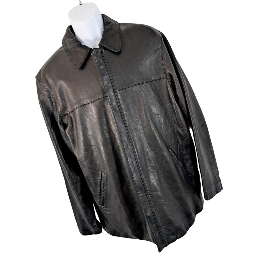 ADLER! SOFT, SUPPLE BLACK GENUINE LAMBSKIN LEATHER ZIPPER JACKET, COAT! SIZE M